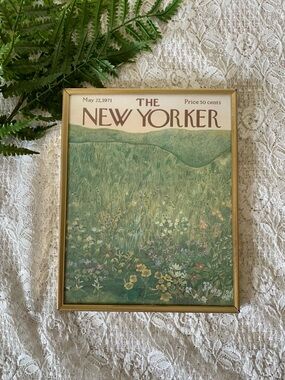 Vintage Brass Framed New Yorker Decor 8x10